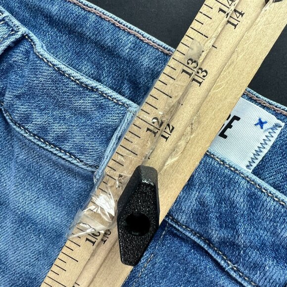 Paige Jeans Women 34x27* Claudine High Rise Crop Flare Blue Raw Hem Denim Tag 32 - Picture 15 of 16